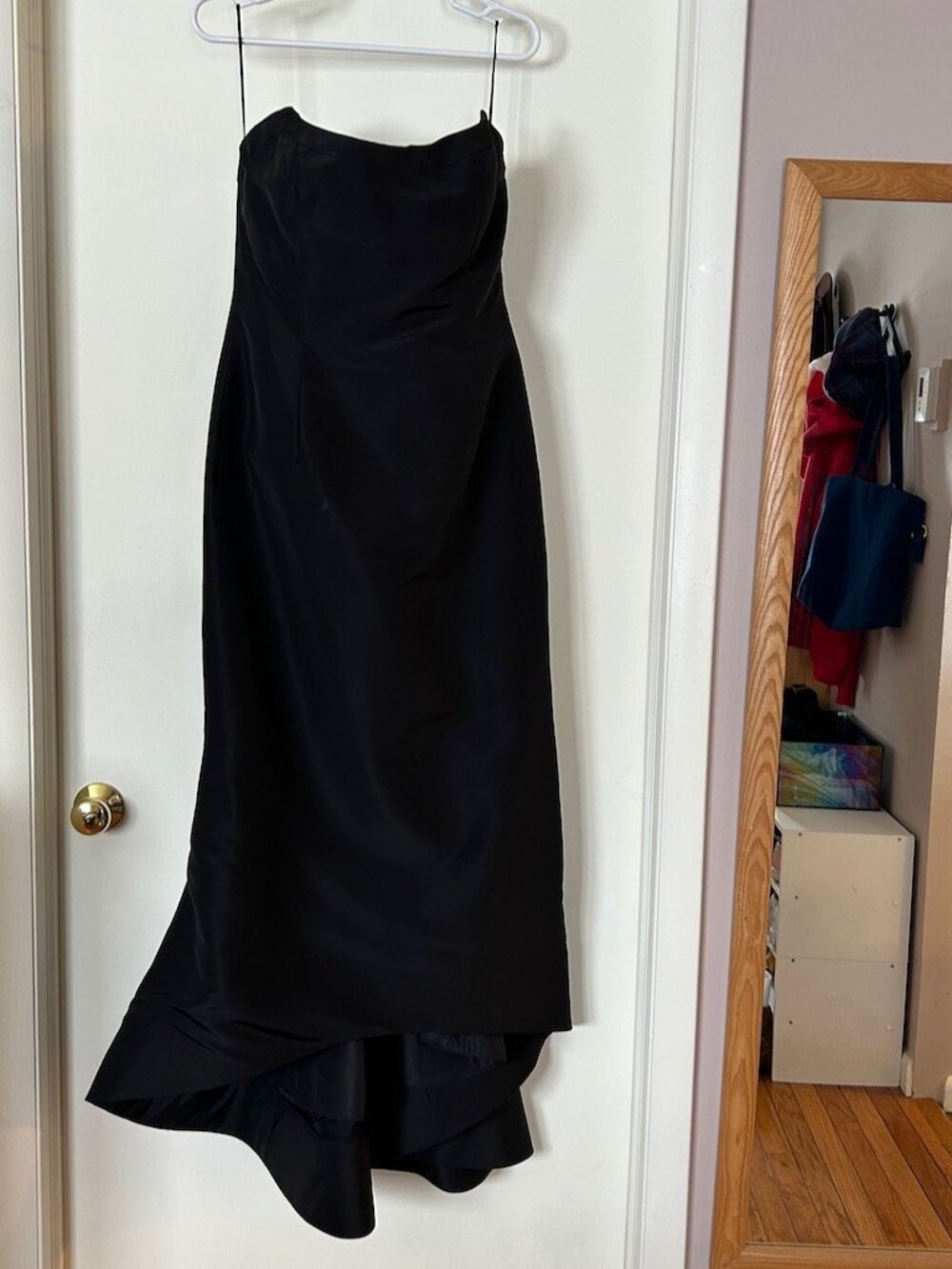 Oscar de la Renta Black Taffeta Fitted Bodice Mermaid Classic Ballgown Size 12